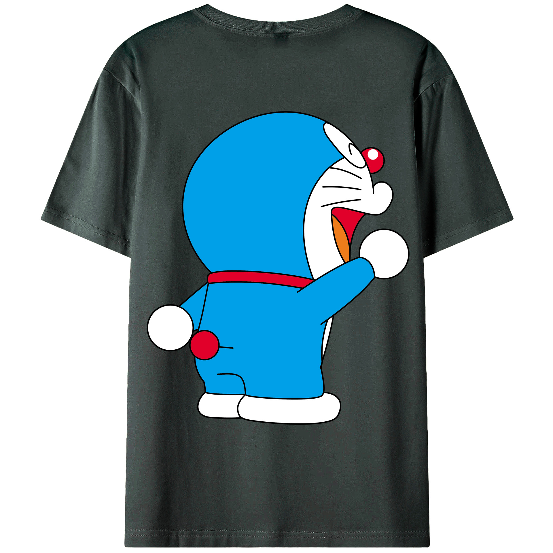 （画像用） ドラえもん Doraemon 綿100％ メンズ半袖Tシャツ（バックプリント） 通気性